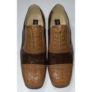 Men’s Marco Rossi‎ Multi Brown Lace Up Dress Shoe 9.5 New